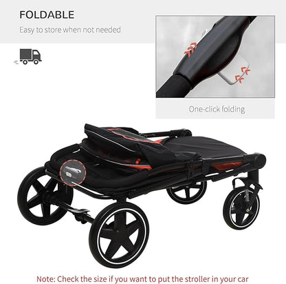 NicBex Dog Stroller One-Click Foldable Doggy Stroller Pet Stroller with Storage Smooth Ride with Shock Absorption