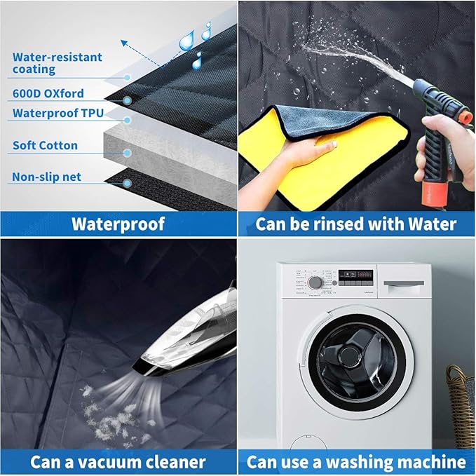 Dog Car Seat Cover for Back Seat 100% Waterproof 600D Oxford