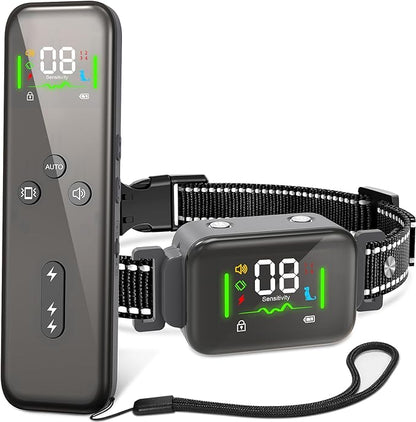 Dog Training Collar with Remote Dog Shock Collar with Automatic No Barking Mode IPX7 Waterproof 2600FT (Gray)