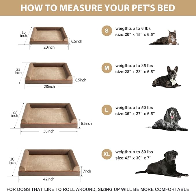 BFPETHOME Washable Dog Beds for Medium Dogs