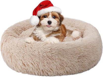 Aurako Cat Bed Dog Bed Round Cushion Pet 23" Yellow