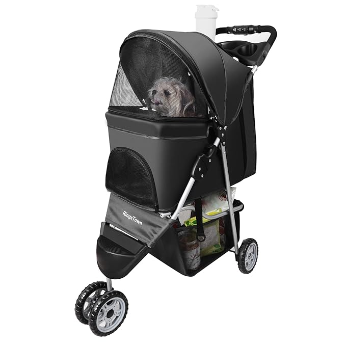 Pet Strollers for Small Medium Dogs & Cats 3-Wheel Dog