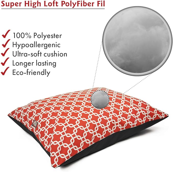 Majestic Pet Rectangle Medium Dog Bed Washable – Non Slip Comfy Pet Bed – Dog Crate Bed Super Value Pillow Dog Bed – Dog Kennel Bed for Sleeping 35 x 28 Inch