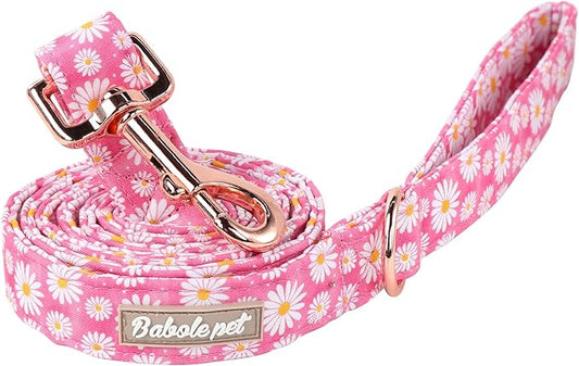 Dog Leash Durable Handmade Pink Daisy Flower Dog 135cm