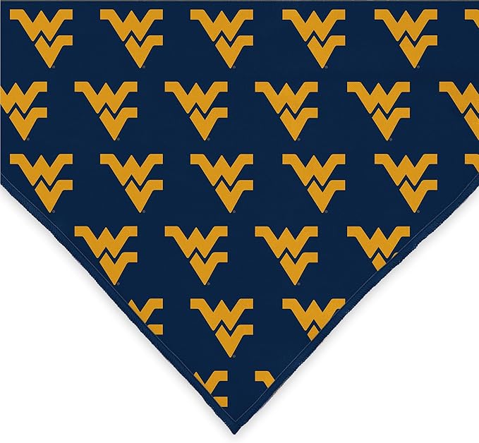 NCAA Officially Licensed Bandana for Dogs and Cats | Fits Pets Great Gift Idea | Easy-to-Tie (Large, West Virginia Mountaineers)