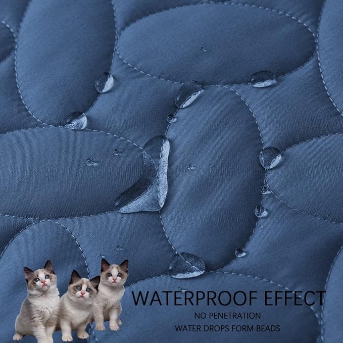 Ameritex Pet Bed Cover Dog Bed Blanket for Sofa and Furniture Waterproof New Pattern Design (52x82 Inch, Navyblue)