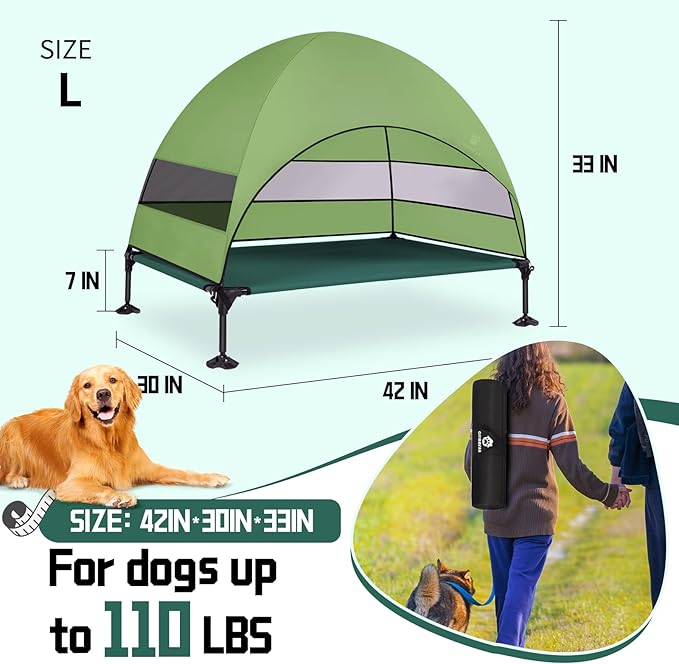 Elevated Dog Bed with 2024 Newest Canopy