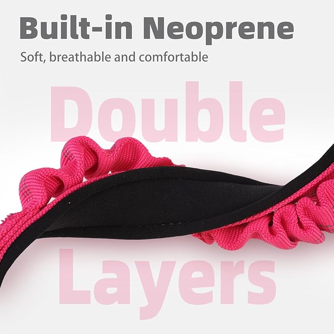 PUPTECK Heavy Duty Dog Collar with Handle Bungee for Small Medium Large Dogs