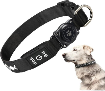 LED AirTag Dog Collar IP67 Waterproof 1,600 Feet