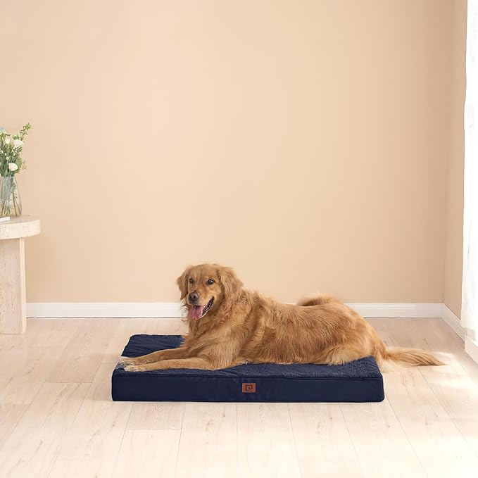 EHEYCIGA Orthopedic Dog Beds for Large Dogs with Removable Washable Cover for Crate 35x23