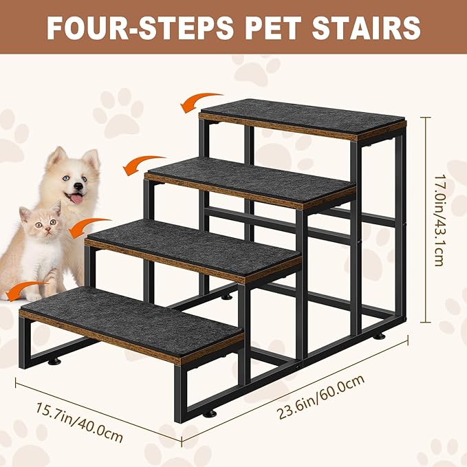 Dog Stairs for Small Dogs 4 Steps
