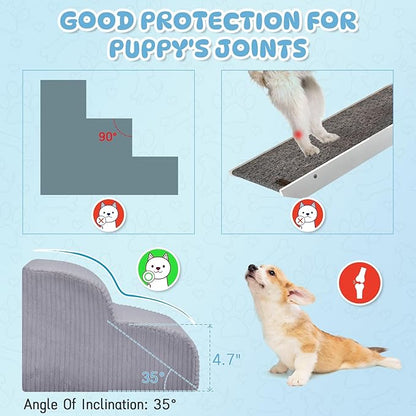 Dog Stairs Steps for High Bed 2 Steps 11.8")