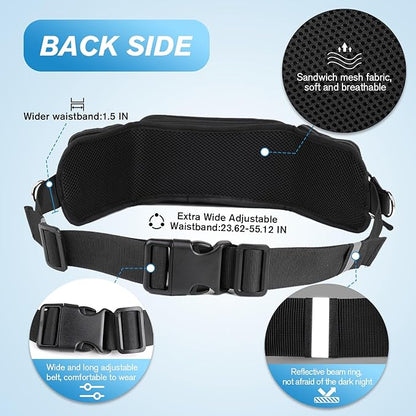 Hands Free Dog Leash with Dog Walking Fanny Pack for Large Medium Small Dogs