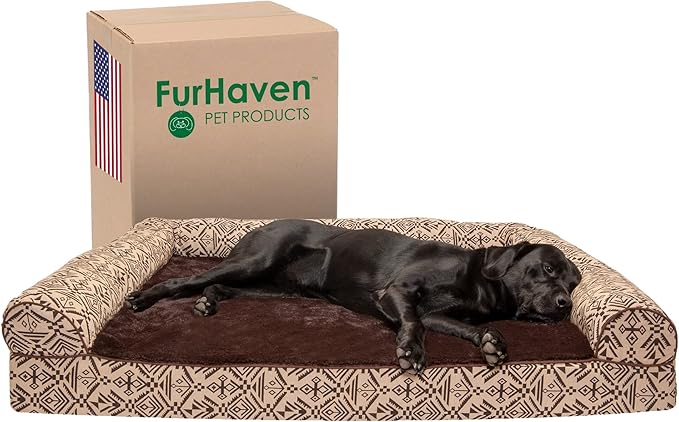 Furhaven Orthopedic Dog Bed for Large Dogs w/ Removable Bolsters & Washable Cover 125 lbs