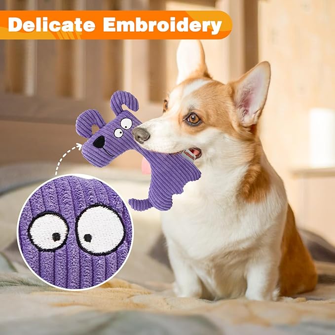 Squeaky Dog Toys, Cute Plush Toy for Dogs Indoor Play, Interactive Dog Toys with Non-Shedding Material for Small and Medium Dogs - Dog