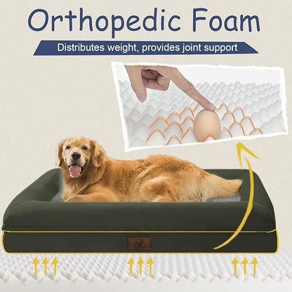 Orthopedic Washable Large Dog Bed: Large Dog Bed Bolster Waterproof