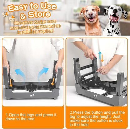 Elevated Dog Bowls 4 Height 2 Thick 50oz Stainless 3.7", 9.2", 10.75", 12.36"