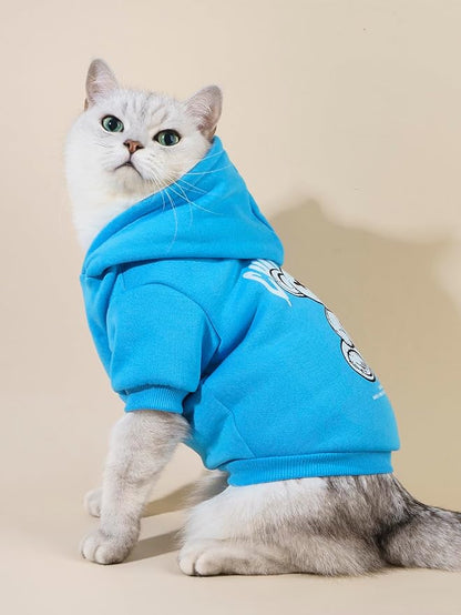 QWINEE Cartoon Bear Print Dog Hoodie Dog Sweatshirt