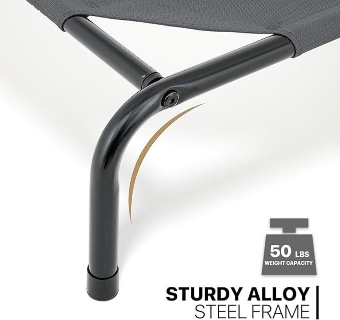 MoNiBloom Elevated Dog Bed Cooling Raised Ped Bed Portable Dog Cot for Camping or Beach 35 Inches