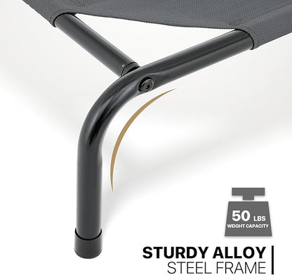 MoNiBloom Elevated Dog Bed Cooling Raised Ped Bed Portable Dog Cot for Camping or Beach 35 Inches