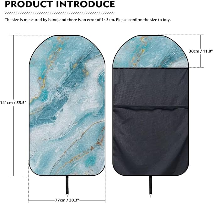 Yewattles Blue Marble Waterproof Sweat Towel Car Seat