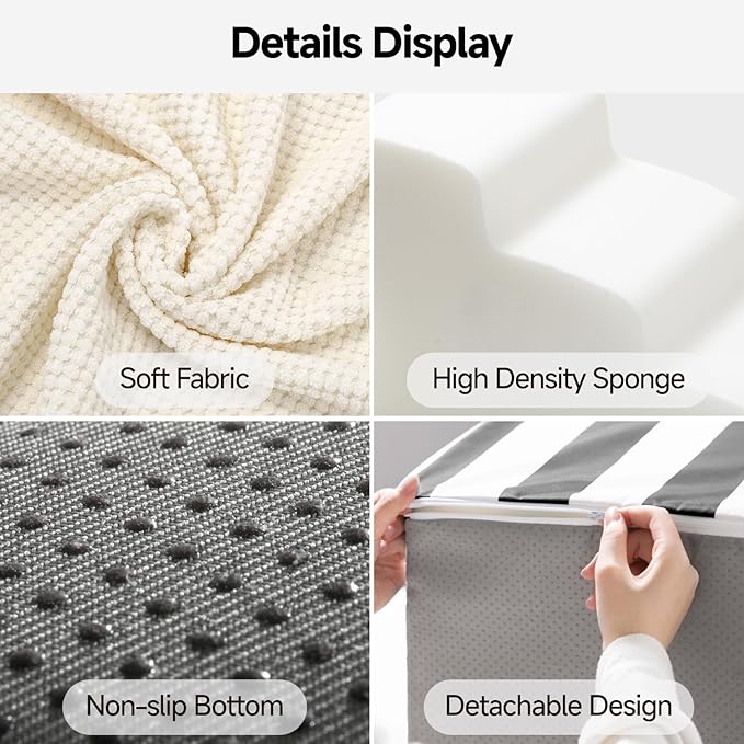 MEWOOFUN Dog Stairs for Small Dogs 2-Tier Dog 50lbs Small