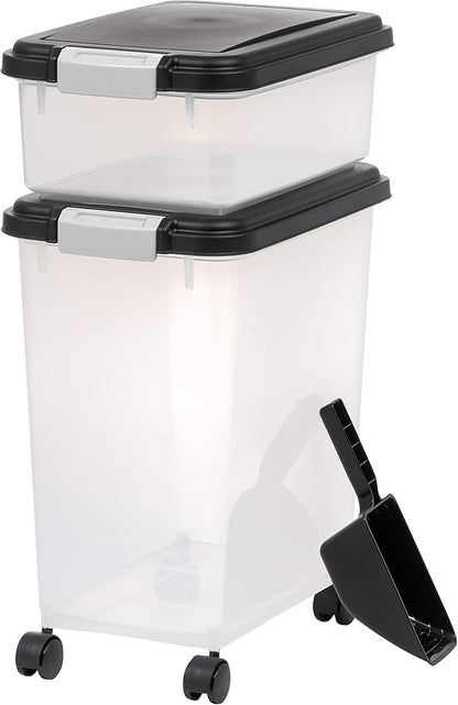 IRIS USA Dog Food Storage Container 30 lbs 11 lbs 2-Cup Scoop,