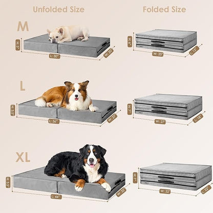 EHEYCIGA Foldable Waterproof Dog Beds for Medium Dogs 30 x 20 x 3 inches