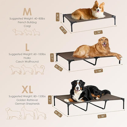 EHEYCIGA 44 Inch Elevated Dog Cot Beds for Large Dogs