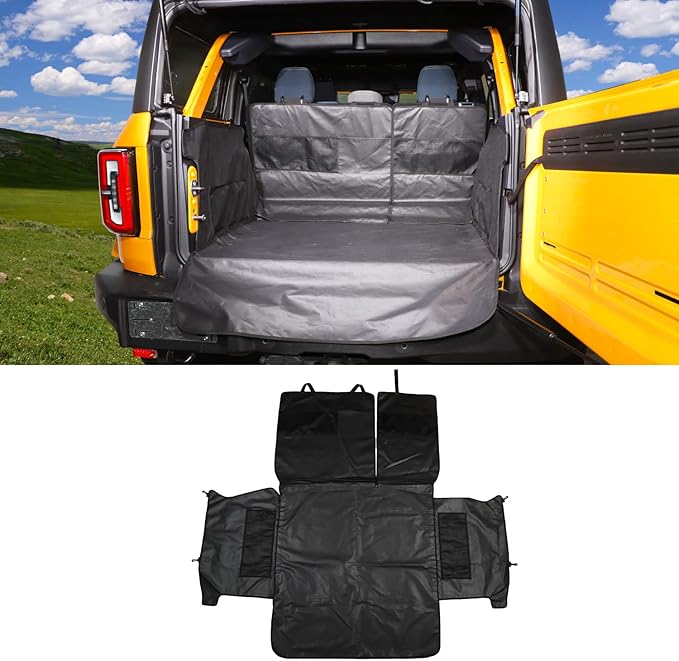 Hoolcar Dog Cargo Liner Pet Cargo Trunk Mat Washable Dog Seat Cover Compatible with 2021-2022 Ford Bronco 4 Door