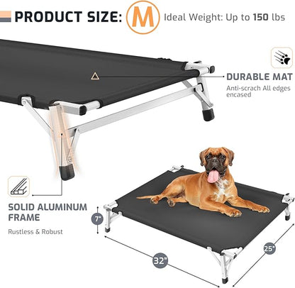 Elevated Cooling Cots Dog Bed: Raised Outdoor & Indoor Pet Cot