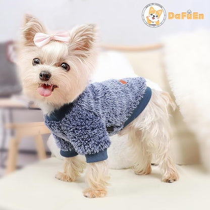 Dog Sweaters for Small Dogs Girl Boy Winter Puppy Sweater Clothes Fleece Warm Pet Outfit for Chihuahua Yorkie Teacup Cute Plain Cold Weather Dog Coat Cat Apparel Clothing (Small