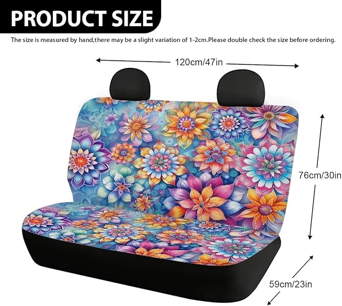 AFPANQZ Boho Flowers Cloth Back Seat Cover Non-Slip