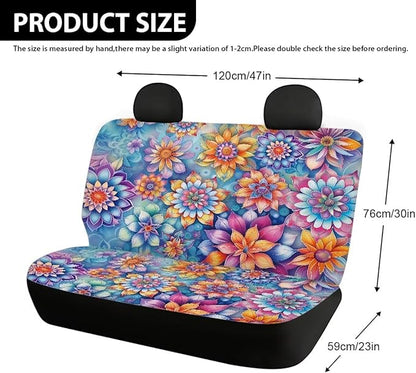 AFPANQZ Boho Flowers Cloth Back Seat Cover Non-Slip