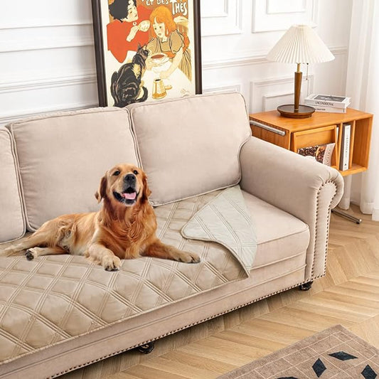 SUNNYTEX Reversible Dog Bed Cover, Sofa & Couch Protector Blanket for Pets - Waterproof, Mattress Protector (30"x70", Beige/Cream)