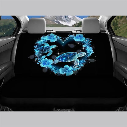 AFPANQZ Sea Turtle Print Car Rear Seat Covers 2Pcs Blue