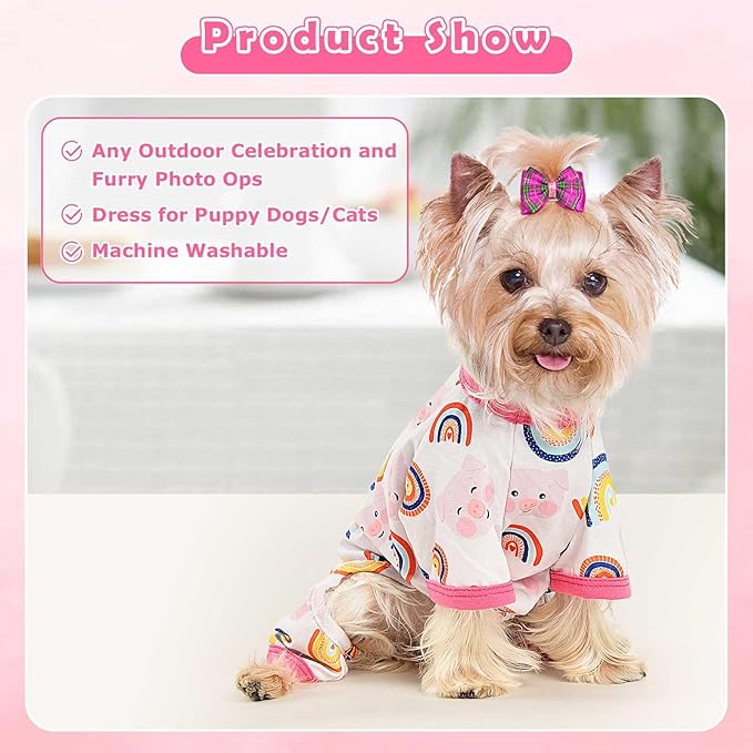 Dog Pajamas Onesie Spring Summer Dog Clothes for Small Dogs Girl Boy Soft Stretchy Pet Puppy Clothes Doggie Pjs Cat Outfit Jammies