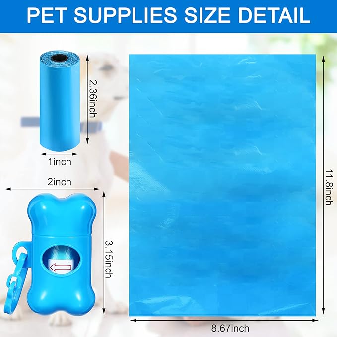 3000 Count Dog Poop Bags Pet Waste Bags for Poop with 3 Dog Poop Bag Dispenser Doggie Poop Bags for Home Outdoor Puppy Walking and Travel 12 x 8.6 Inch