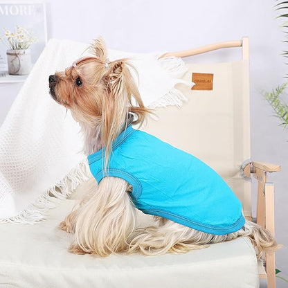 Dog Shirt Vest Clothes for Small Dogs Boy Girl Summer Solid Stretchy Puppy T-Shirts Soft Cool Breathable Lightweight Dog Sweatshirt Pet Cat Outfit
