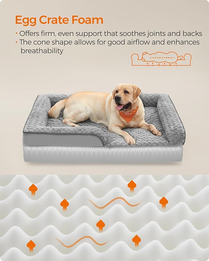 Feandrea Orthopaedic Dog Bed for Large Dogs 42 x 32 x 7 Inches, UPGW253G01