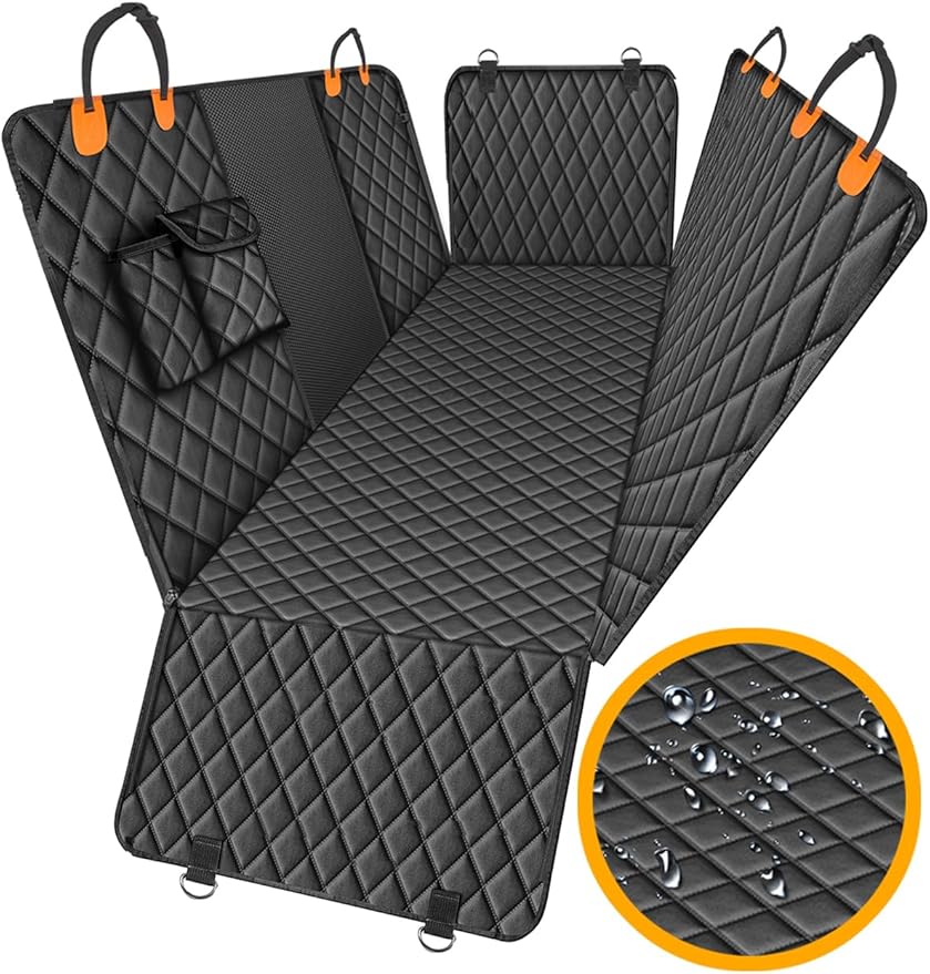 Waterproof Dog Car Seat Cover for Back Seat: Suitable for Small and Large Dogs (54" W 58" L))