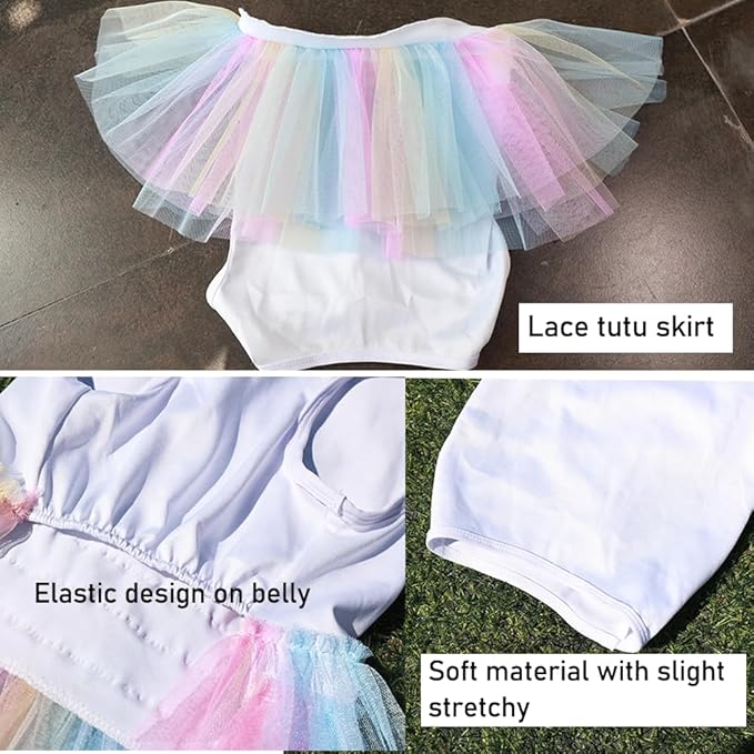 ANIAC Dog Vest Skirt Puppy Princess Dresses Cute Birthday Tutu Skirt Doggy Wedding Outfit Pet Clothing for Cats and Small Medium Dogs (White