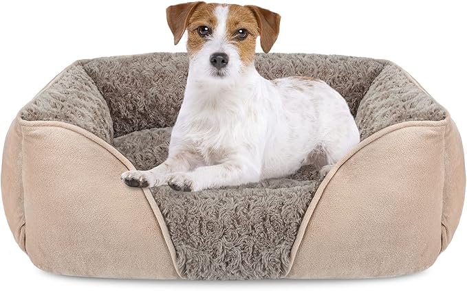 INVENHO Medium Dog Bed for Large Medium Small Dogs Rectangle Washable Dog Bed M(25"x21"x8")