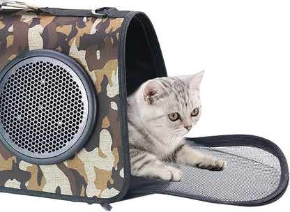 Cat Carrier, BESUNTEK Foldable Cat Crate Backpack Portable Small Dogs Pet Carrier,Airline-Approved for Travel, Hiking, Camping,pet Dogs and Cats Under 16 Lbs (Camouflage)