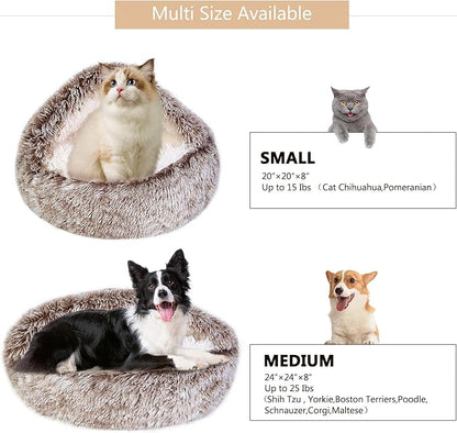Cozy Dog Bed cat Bed with Cover cave for Small Dogs