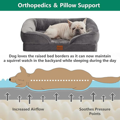 Dog Couch Bed Orthopedic Pet Bed Removable Bolsters 35 lbs