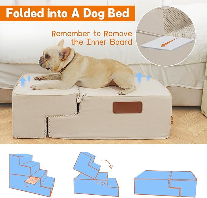 Supet Tall Dog Stairs for Small Medium Large Dogs to Get on Bed