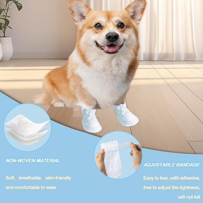 20pcs Disposable Dog Shoes for Medium Dogs, Dog Booties and Paw Protectors, Dog Disposable Foot Covers for Outdoor (M)