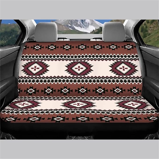 WELLFLYHOM Aztec Bench Seat Covers for Trucks Cars Suvs Southwest Indian Baja Universal Saddle Blanket Seat Covers