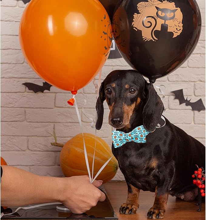 Lionheart glory Dog Collar Fall Dog Collars Halloween Pumpkin Bow Female Male Pet Collar Dogs Collar Bows Duty Adjustable Dog Bow Collars for Small Dogs Puppy